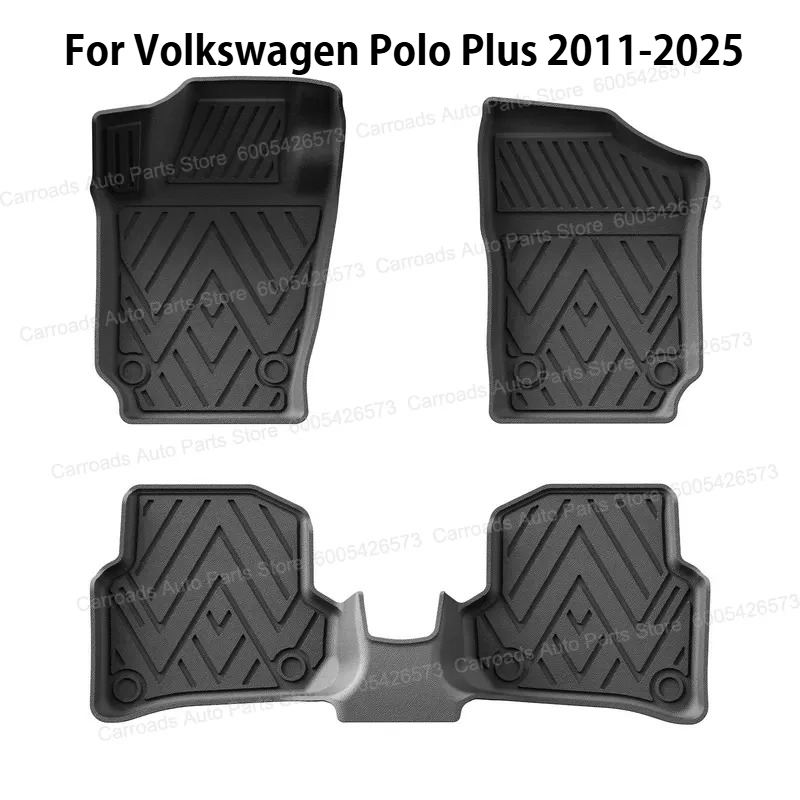 Car Floor Mat Rubber - (LHD)Dla Volkswagen Polo Plus 2011-2025 Dywaniki