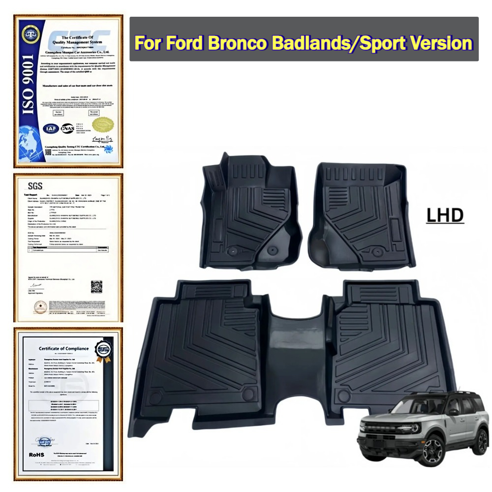 Car Floor Mat Rubber - Dla Forda Bronco Badlands/Sport Version LHD