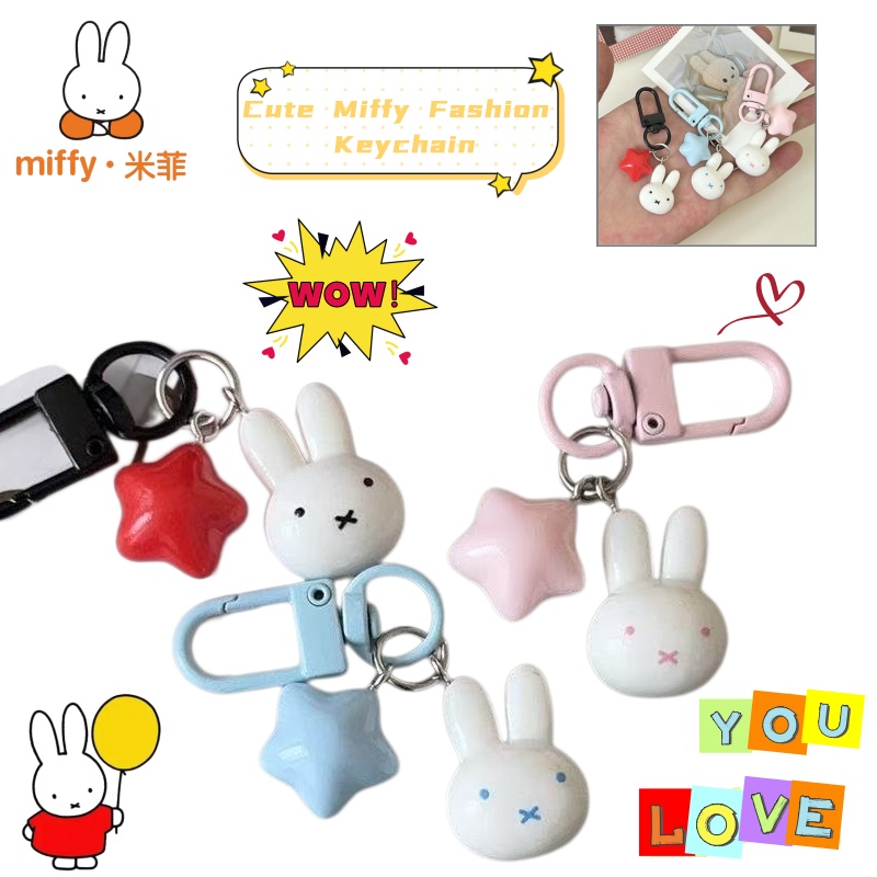Car Accessories You Need - Uroczy brelok Miffy, słodki królik, zawieszka