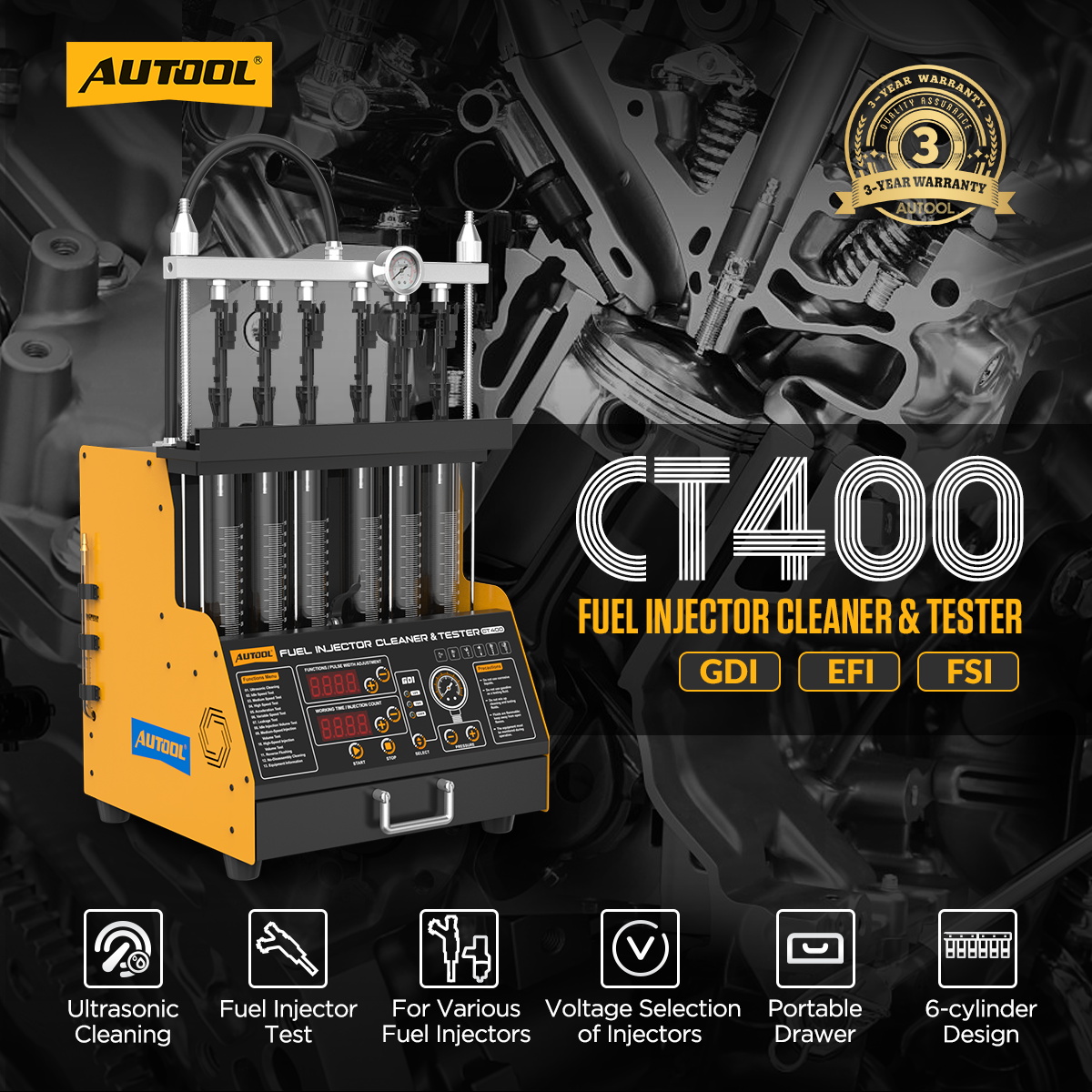 AUTOOL CT400 Urządzenie do czy – Fuel Injector Cleaner recenzja i cena